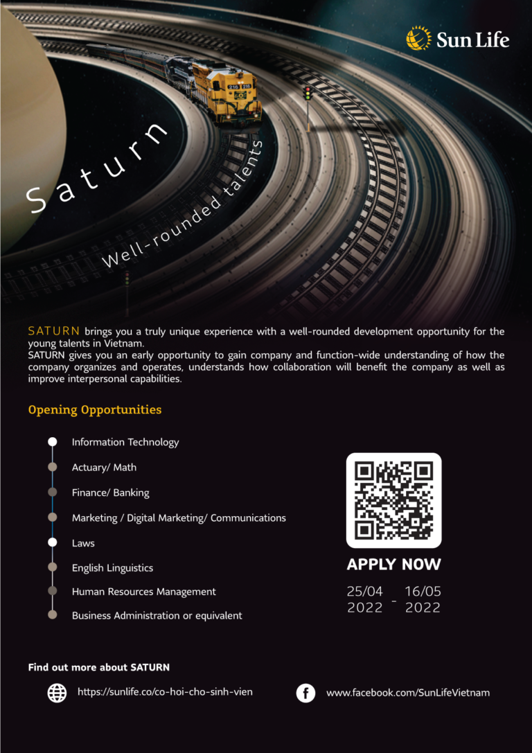 CHƯƠNG TRÌNH ĐÀO TẠO VÀ PHÁT TRIỂN DÀNH CHO SINH VIÊN TÀI NĂNG – SATURN 2022