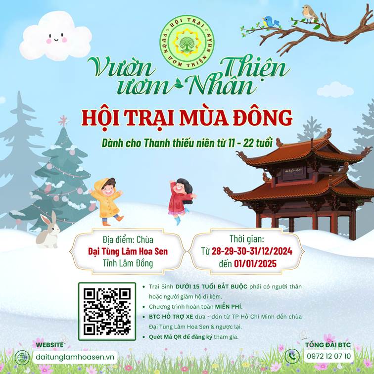 CHƯƠNG TRÌNH VƯỜN ƯƠM THIỆN NHÂN – HỘI TRẠI MÙA ĐÔNG VÀO THÁNG 12/2024
